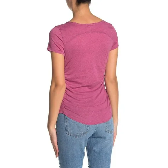 Free People Cinched Sides Sonnet Tee Iris Wine X-Small - Picture 4 of 9